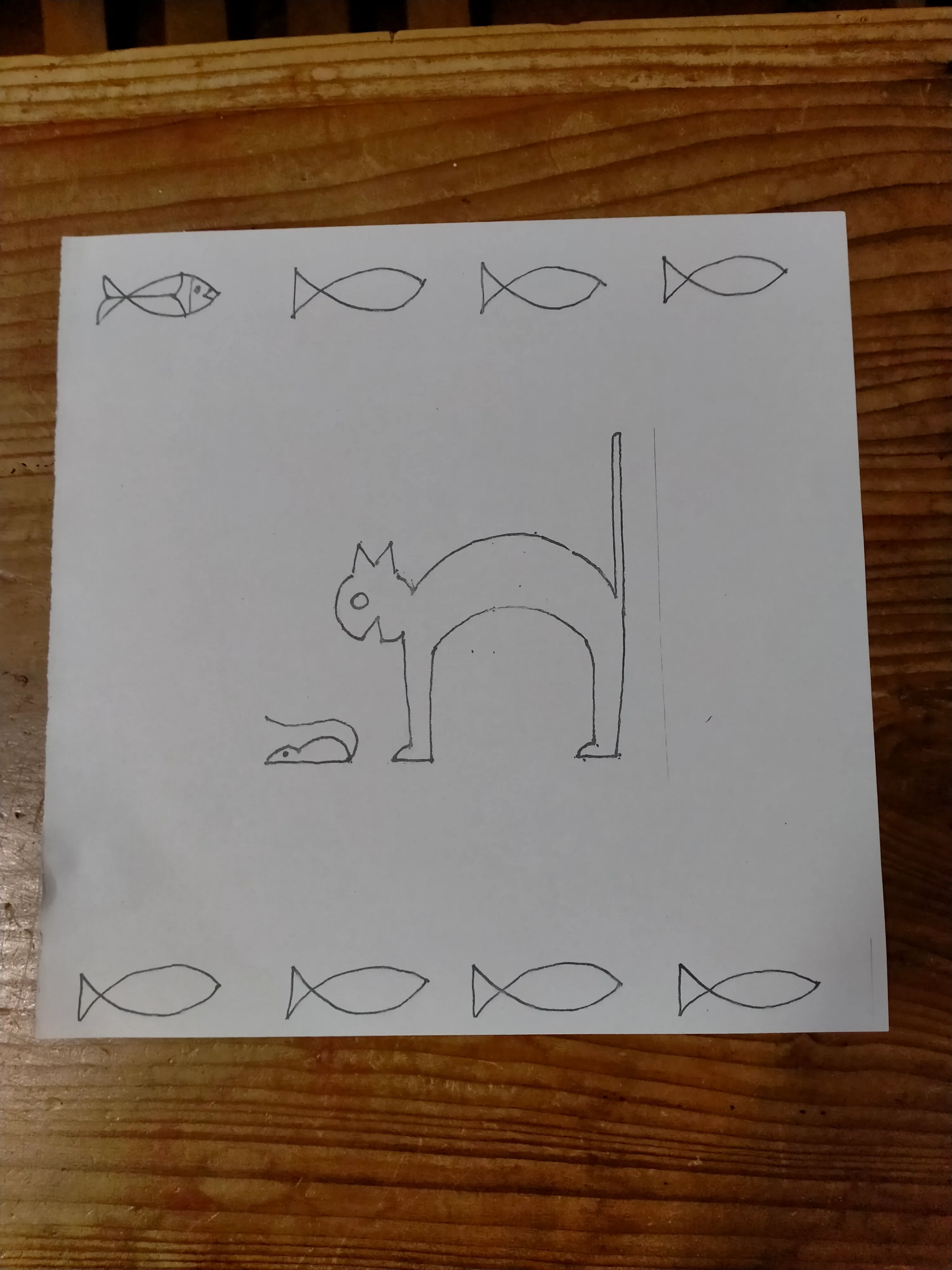 Arazzo Gatto, topo e pesci
