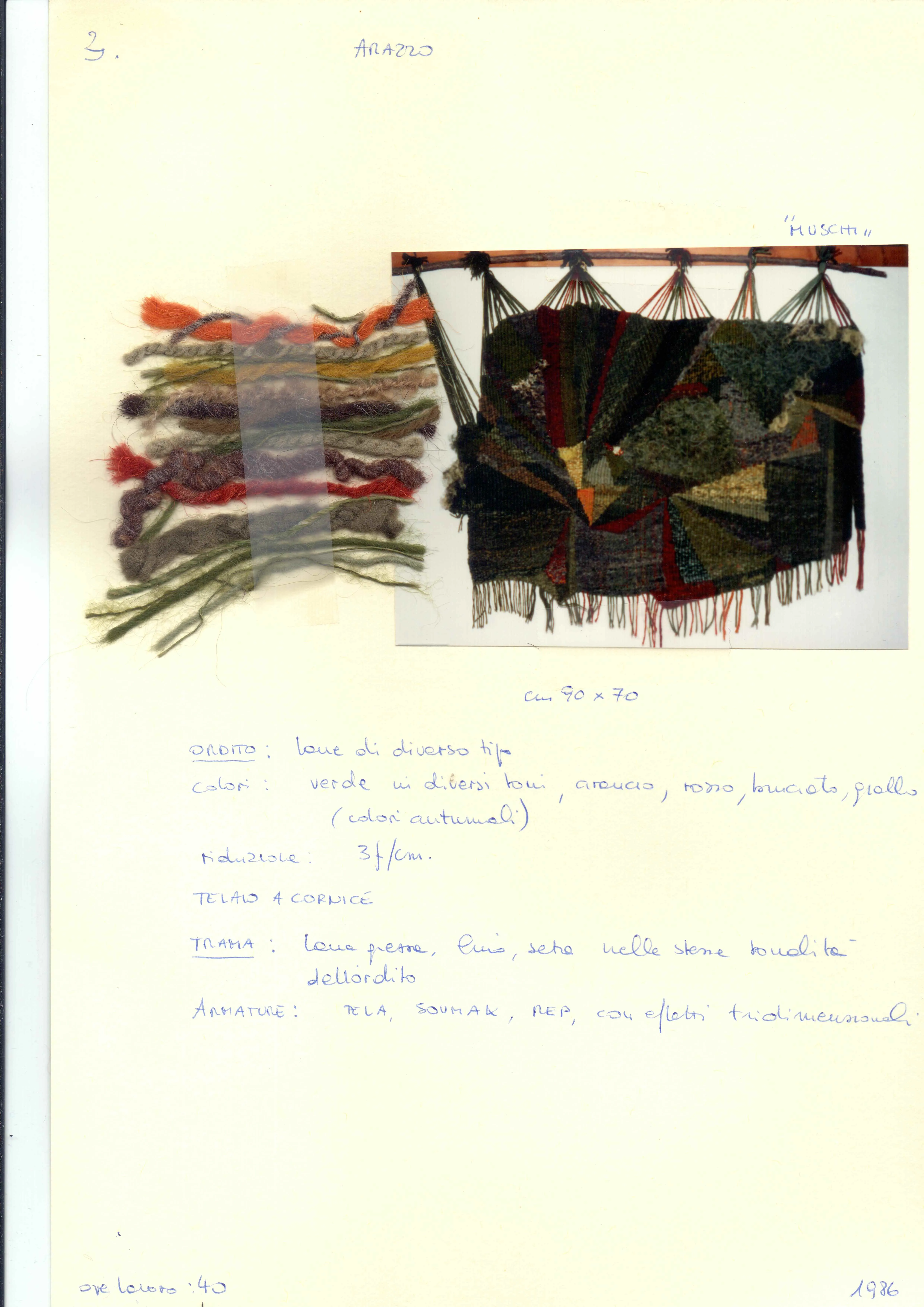 Progetto dell'arazzo Muschi